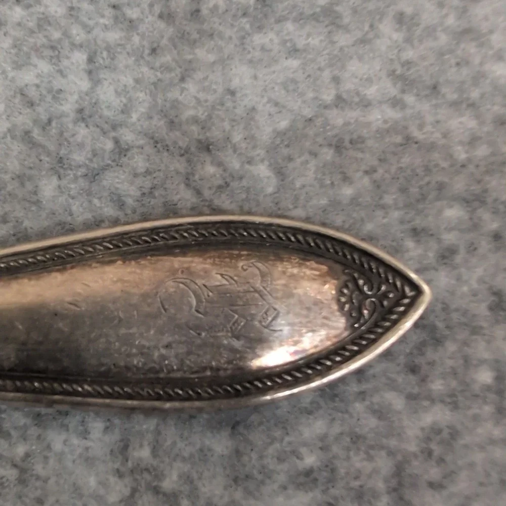 1890-1910's‎ Community Silver Serving Spoon Ornate Filigree Decorative Handle - Picture 4 of 7